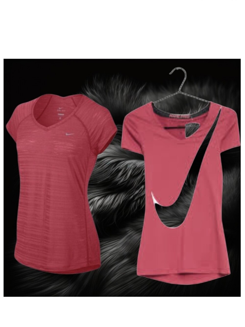 2 Nike Women’s Pink Short Sleeve Performance Tees